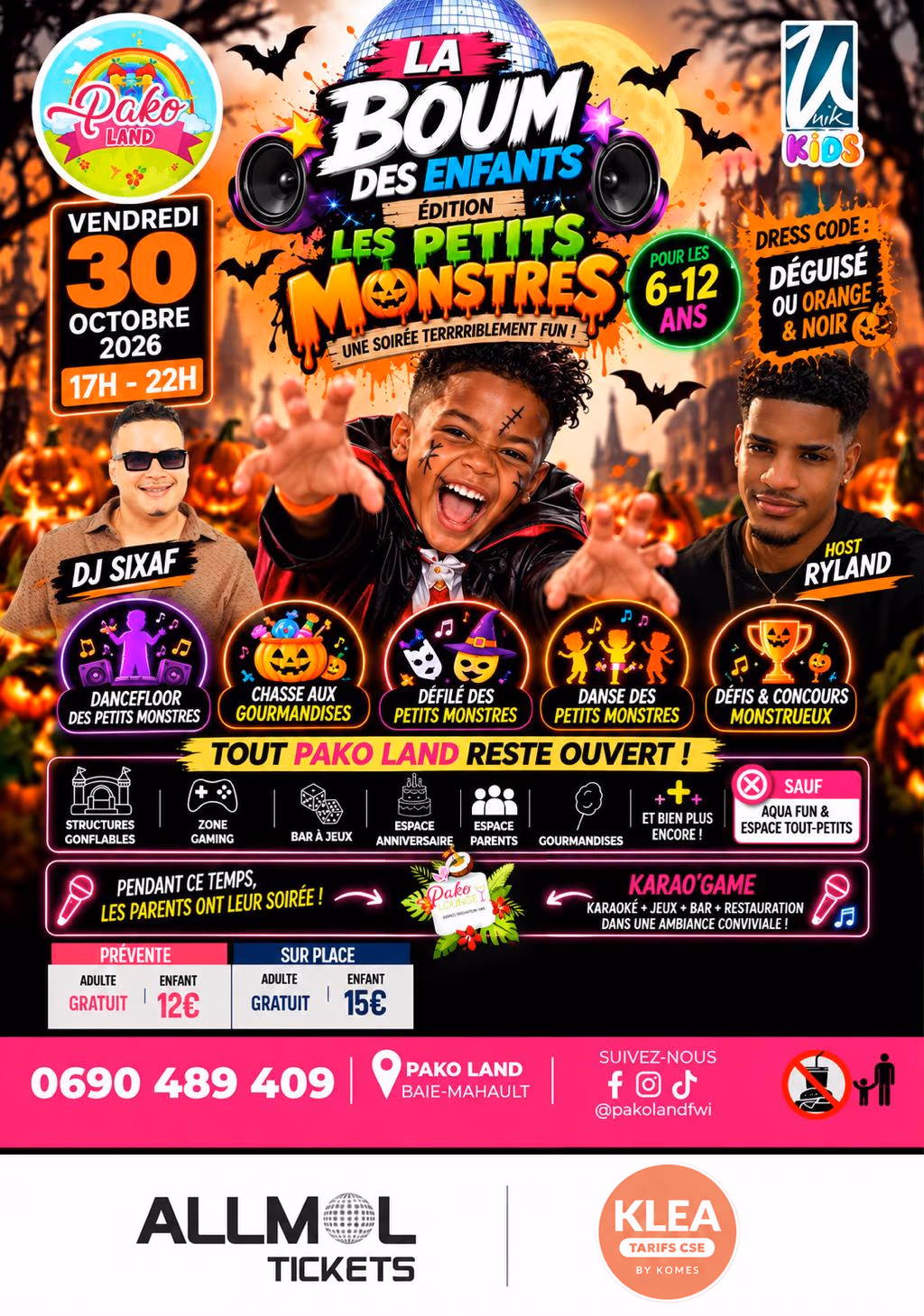 LA BOUM DES ENFANTS - EDITION LES PETITS MONSTRES - 30 octobre 2026 - Pako Land, Baie-Mahault