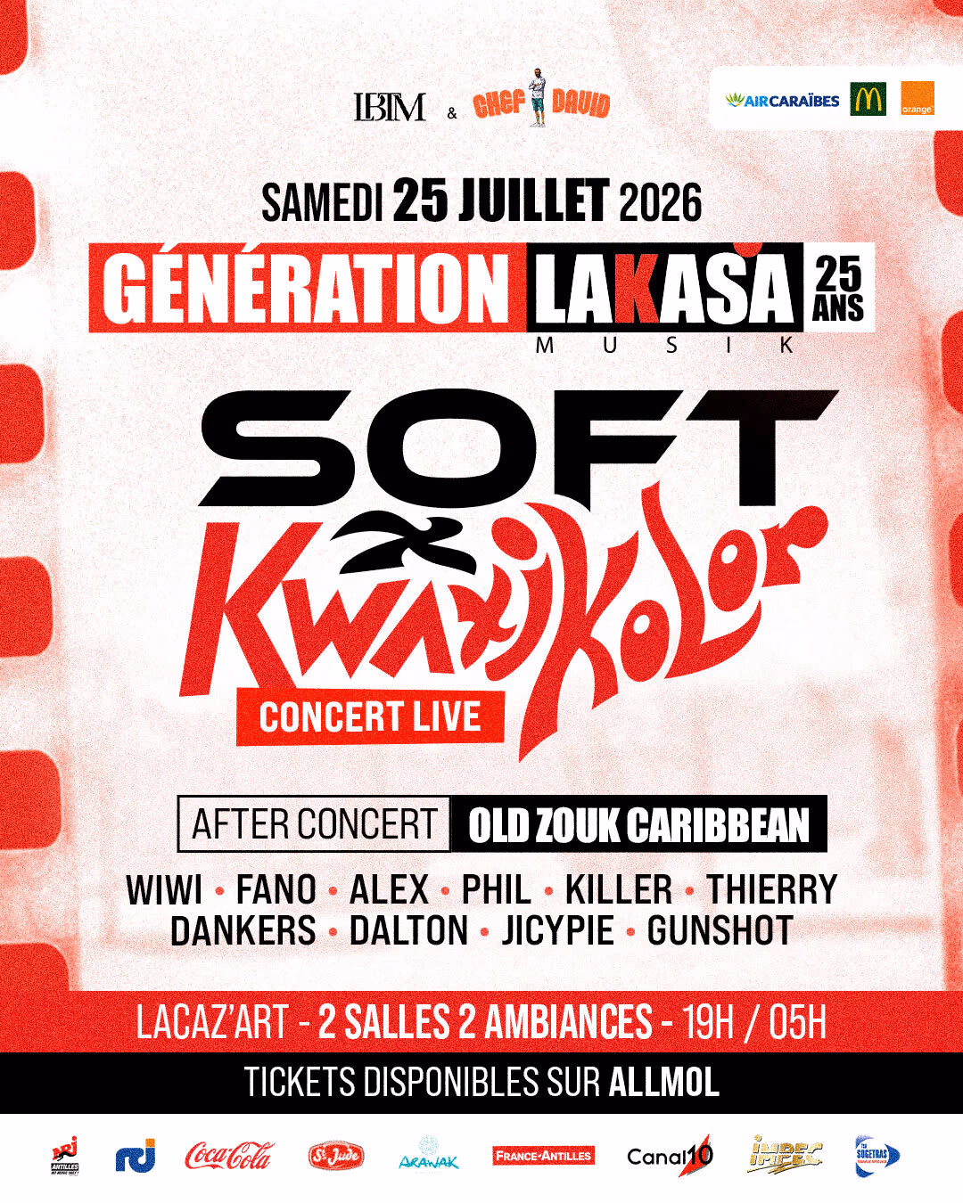 Génération Lakasa - Soft & Kwaxicolor - Old Zouk Carribean - 25 juillet 2026 - Lacaz’art
