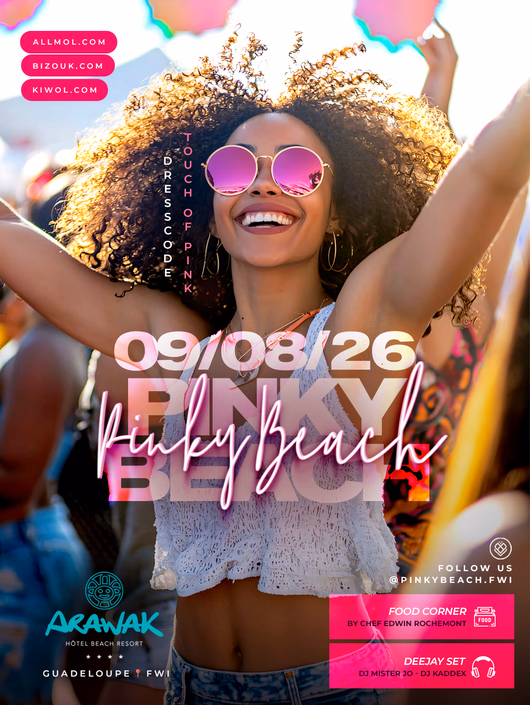 PINKY BEACH - 9 août 2026 - Hôtel Arawak, Le Gosier