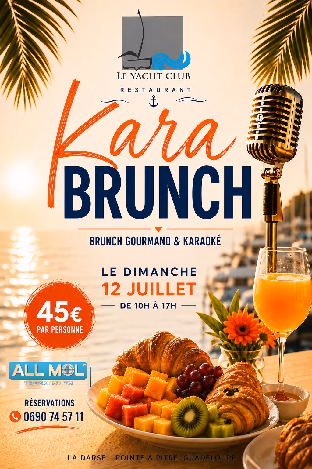 KaraBRUNCH - Karaoké & Brunch - 12 juillet 2026 - Yacht Club, Pointe-à-Pitre