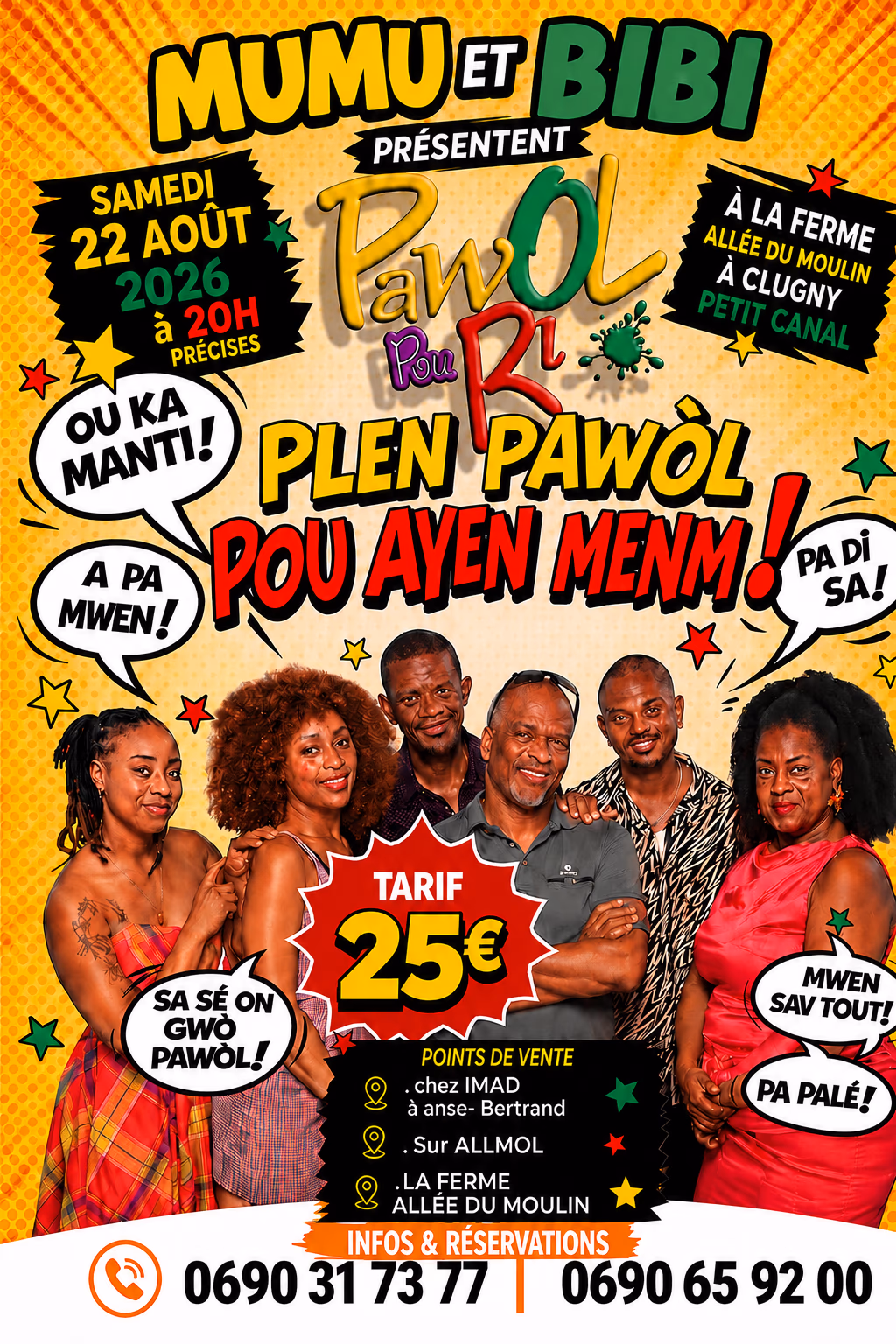 Pawol pou ri - 22 août 2026 - Clugny petit-canal, Petit-Canal