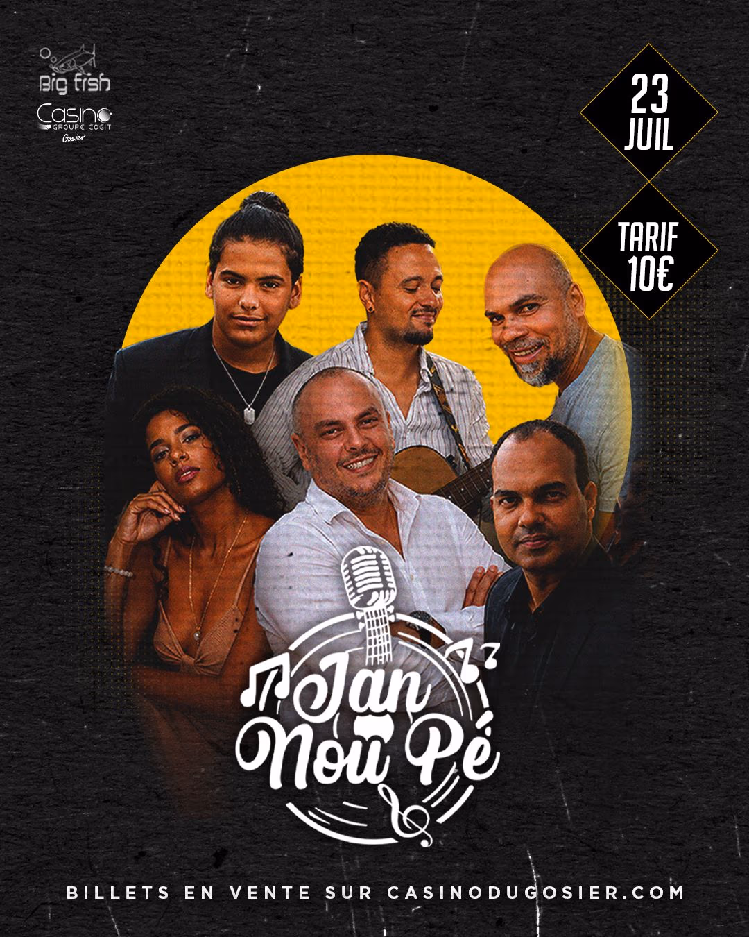 JAN NOU PÉ en concert live - 23 juillet 2026 - Casino du Gosier, Basse-Terre