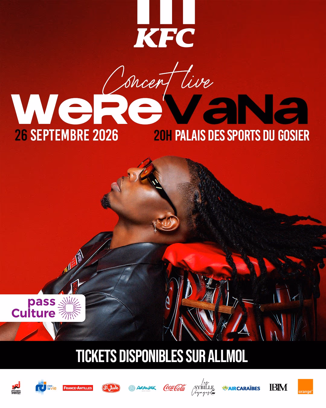 WERE VANA en Concert Live - 26 septembre 2026 - Palais des Sports du Gosier, Le Gosier