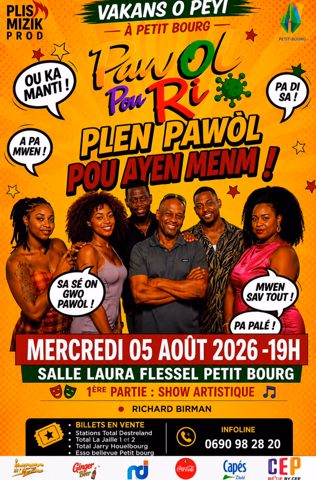 Pawòl Pou Ri - Plen Pawol Pou Ayen Menm - 5 août 2026 - Salle Laura Flessel, Petit-bourg, Petit-Bourg