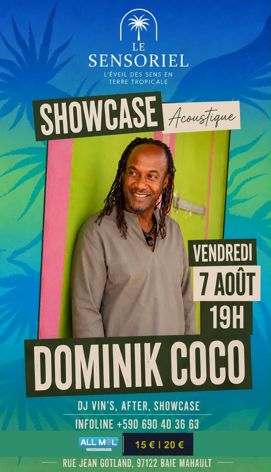 DOMINIK COCO en Showcase Acoustique - 7 août 2026 - Le SENSORIEL, Guadeloupe