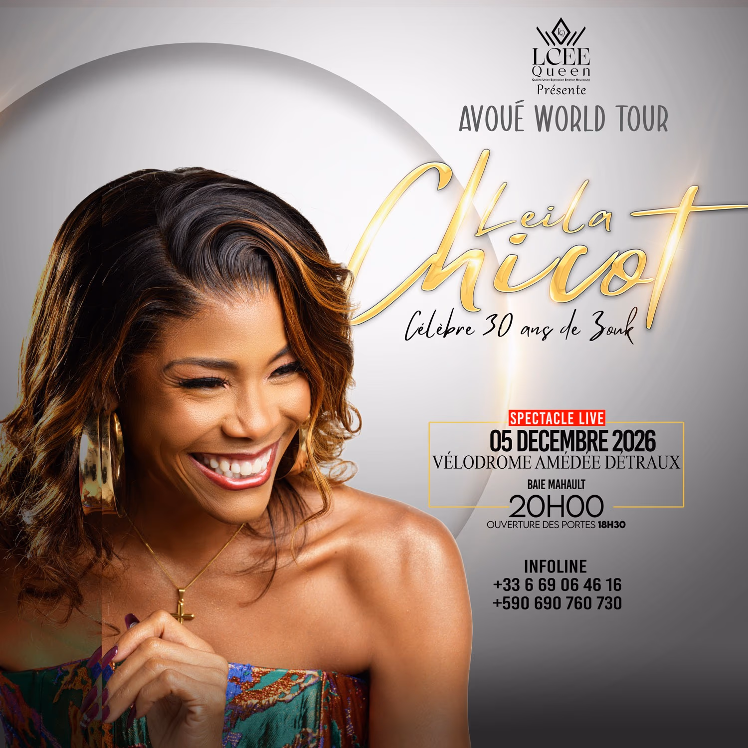 Leïla CHICOT X 30 ans de Zouk / AVOUÉ WORLD TOUR - 5 décembre 2026 - Vélodrome Amédée Detraux