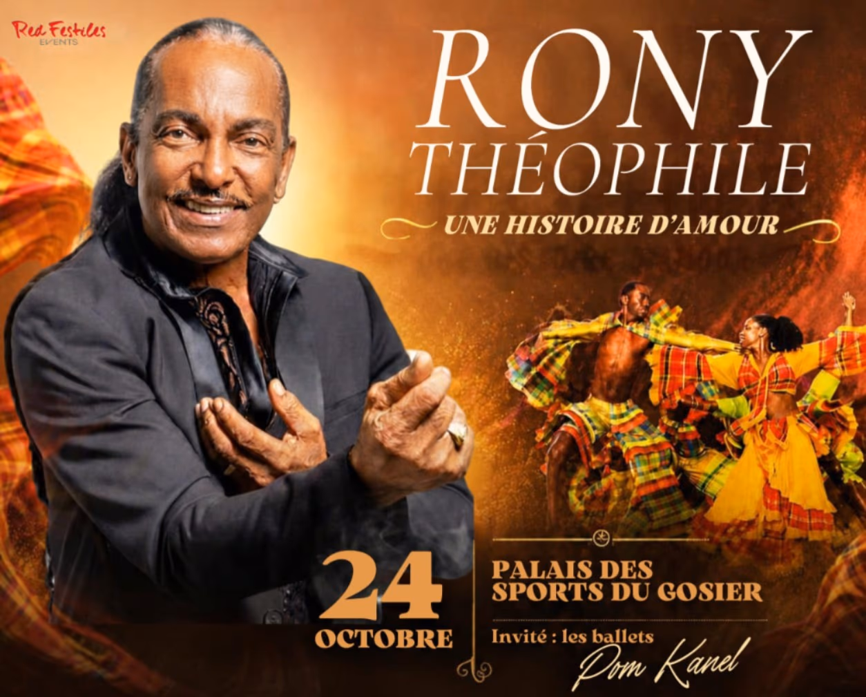 RONY THEOPHILE en Concert Live - 24 octobre 2026 - Palais des Sports du Gosier, Le Gosier