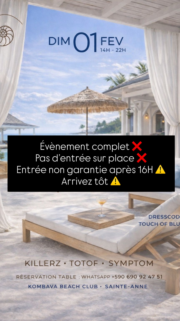 Nautilus Day Party « mykonos’s Wa... - 1 février 2026 - Kombava Beach Club, Sainte-Anne