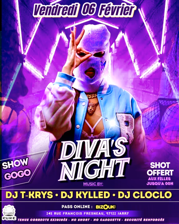 Divas Night Dj Tkrys Kylled Cloclo - 6 février 2026 - PURE, Jarry