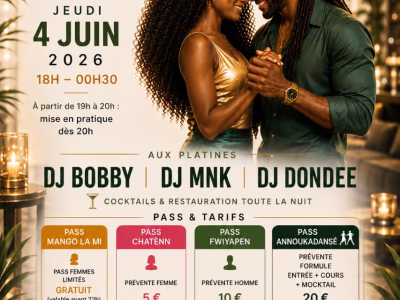 Zouk & Kò ✨ Thérapie After-Work - 4 juin 2026 - La coupe, Baie-Mahault