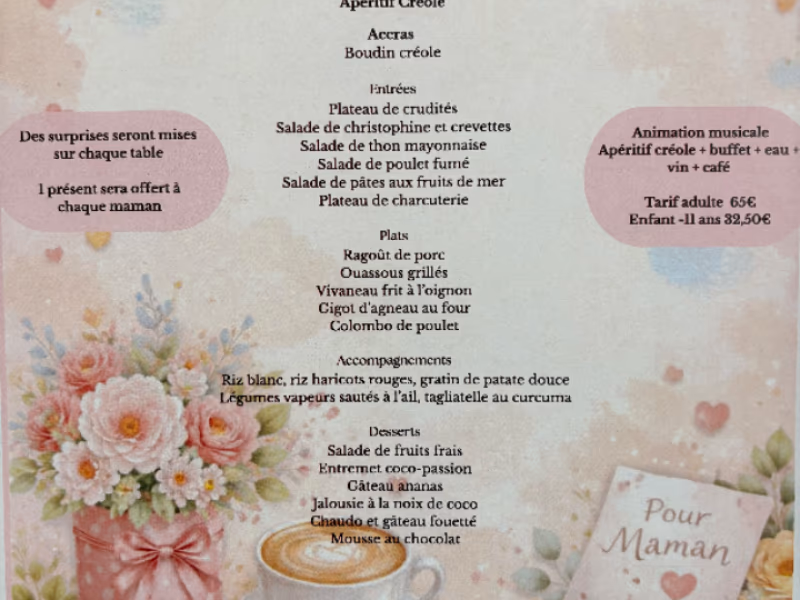 Buffet De La Fête Des Mères - 31 mai 2026 - Auberge de la Vieille Tour, Le Gosier