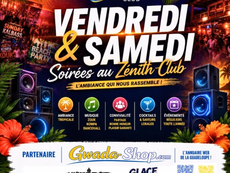 Vendredi & Samedi - 5 juin 2026 - ETS LUBIN PATRICK ZENITH CLUB, Le Gosier