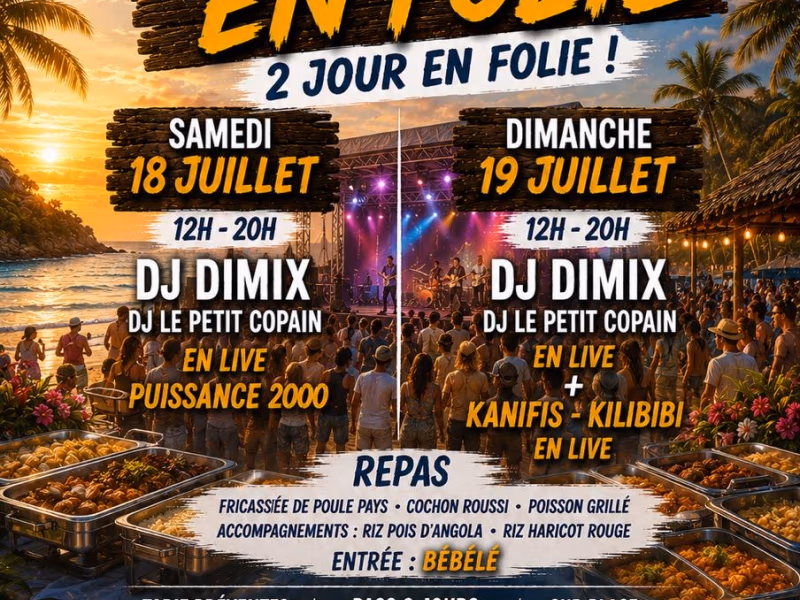 Plage En Folie - 18 juillet 2026 - Plage Petite Anse, Caperesterre