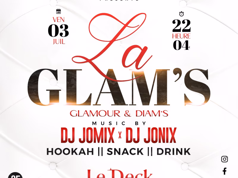 La Glam’s - 3 juillet 2026 - Le Deck, Le Gosier
