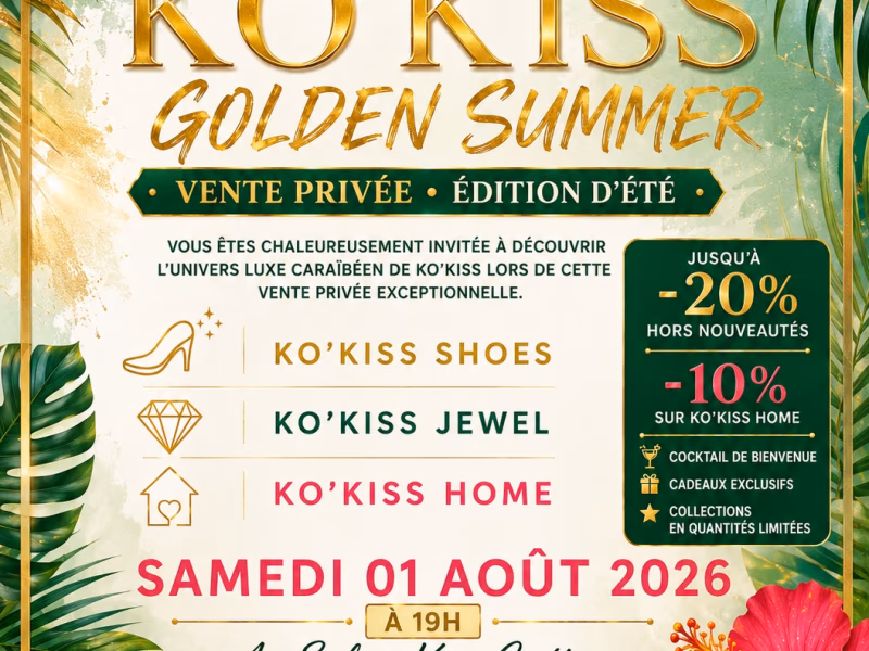 Vente Privée Ko'Kiss Golden Summer - 1 août 2026 - Salon Kiss Coiffure, Saint-Claude