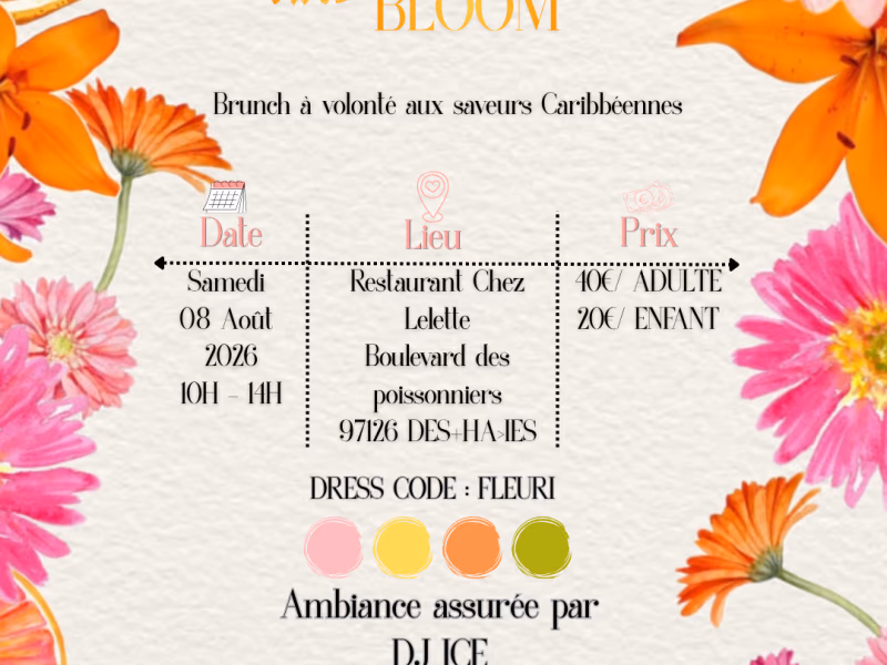 Caribbean And Bloom - 8 août 2026 - Restaurant Chez Lelette, Deshaies