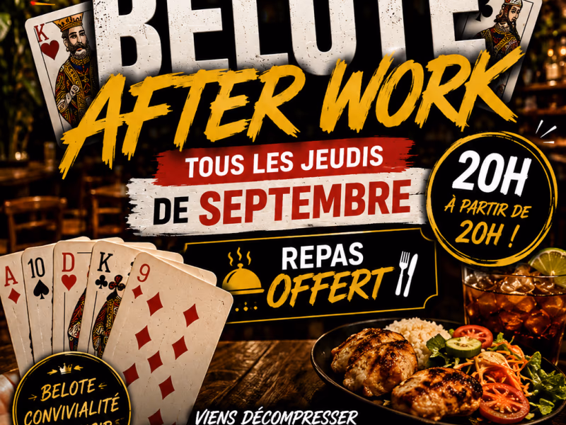 Belote After Work - 3 septembre 2026 - Le Vybz, Le Lamentin