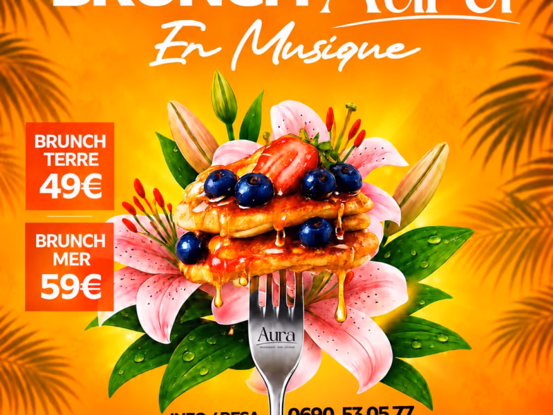 Brunch'Aura En Musique - 18 octobre 2026 - AURA RESTAURANT BAR LOUNGE, Pointe-à-Pitre