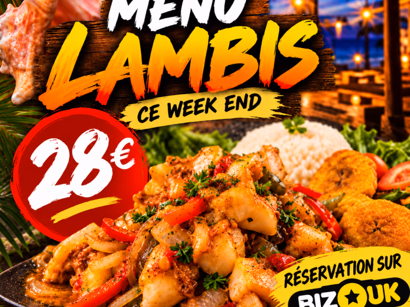 Menu Lambis - 17 octobre 2026 - Le VYBZ, Le Lamentin