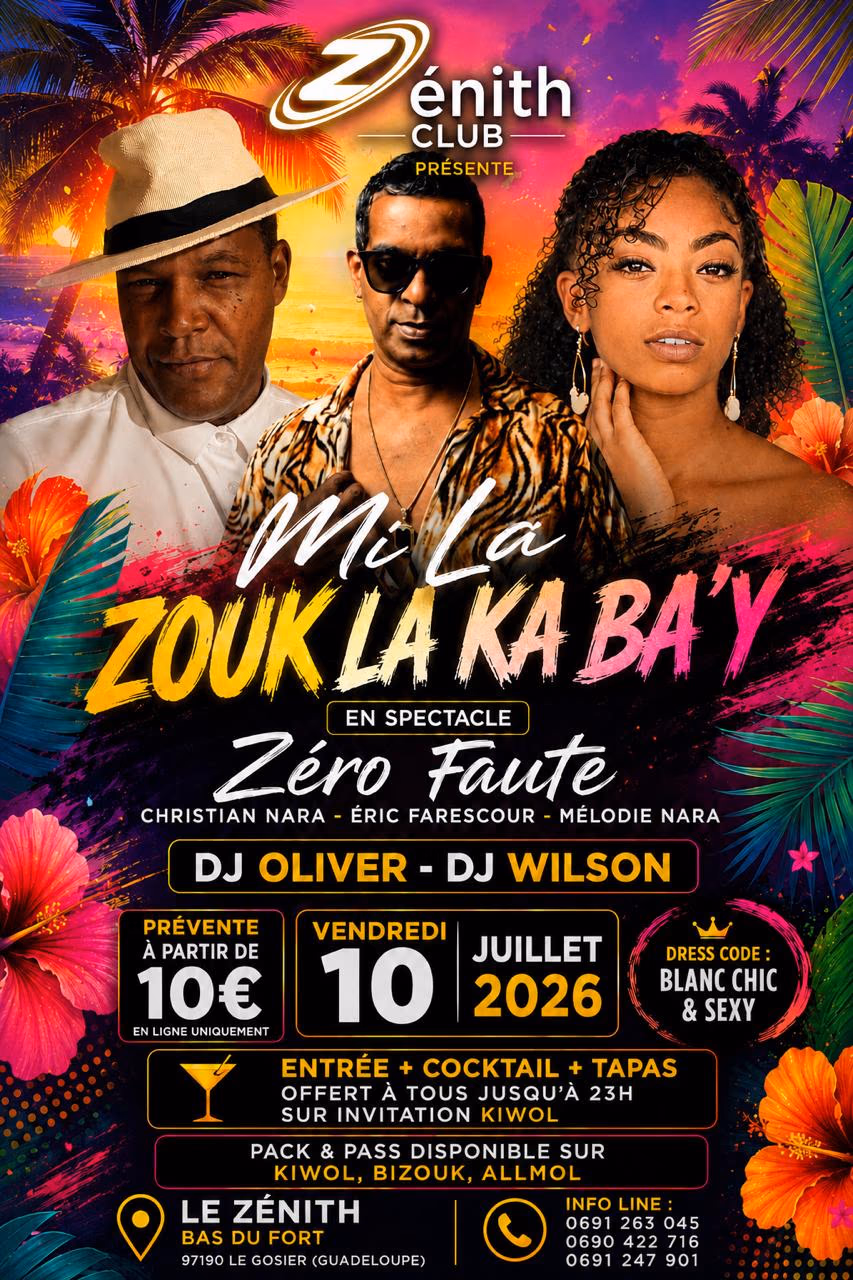 MI LA ZOUK LA KA BA'Y - 10 juillet 2026 - LE ZÉNITH BAS DU FORT, Le Gosier