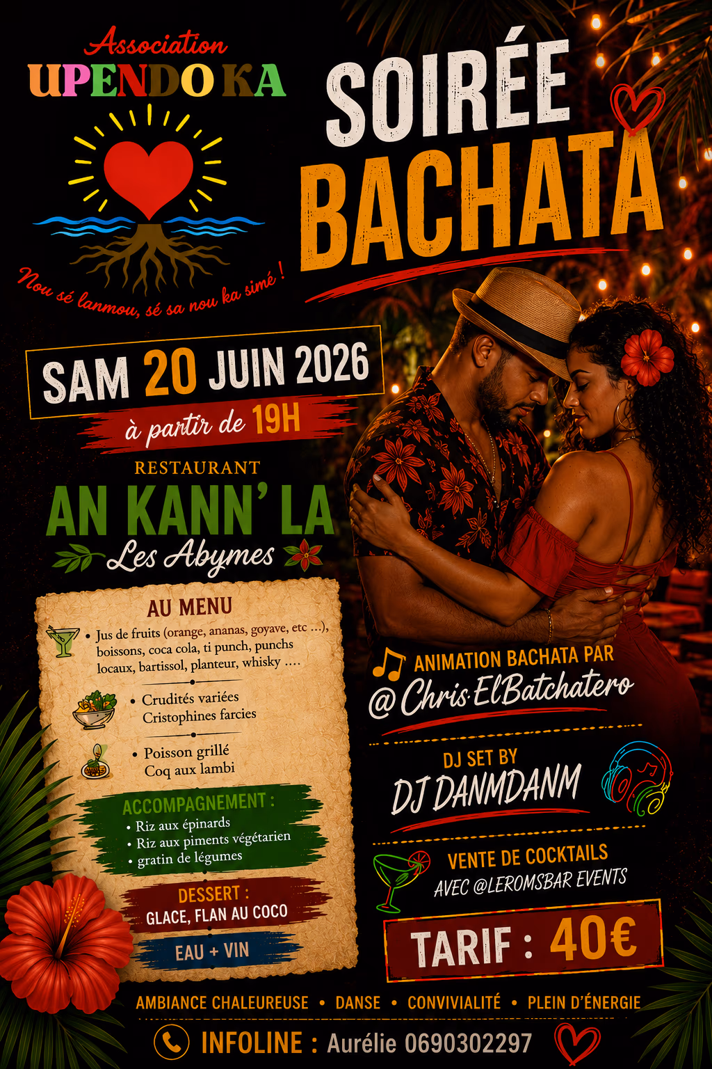SOIRÉE BATCHATA UPENDO KA - 20 juin 2026 - RESTAURANT " AN KANN LA", Les Abymes
