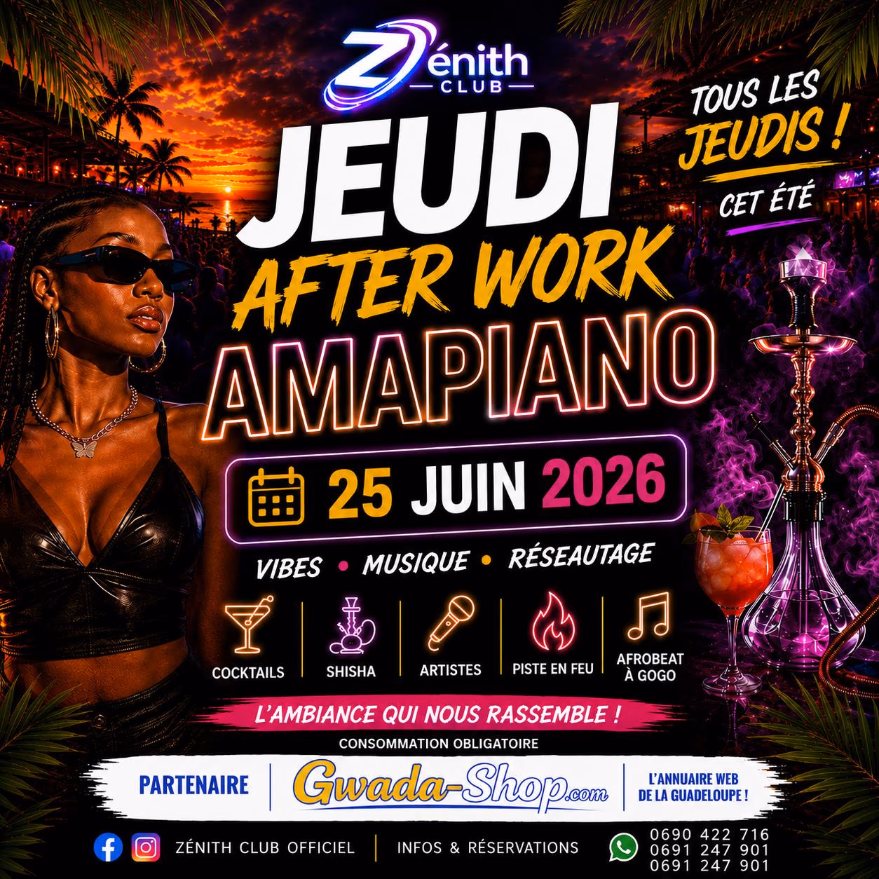 Jeudi After Work Amapiano - 25 juin 2026 - Zénith Club, Le Gosier