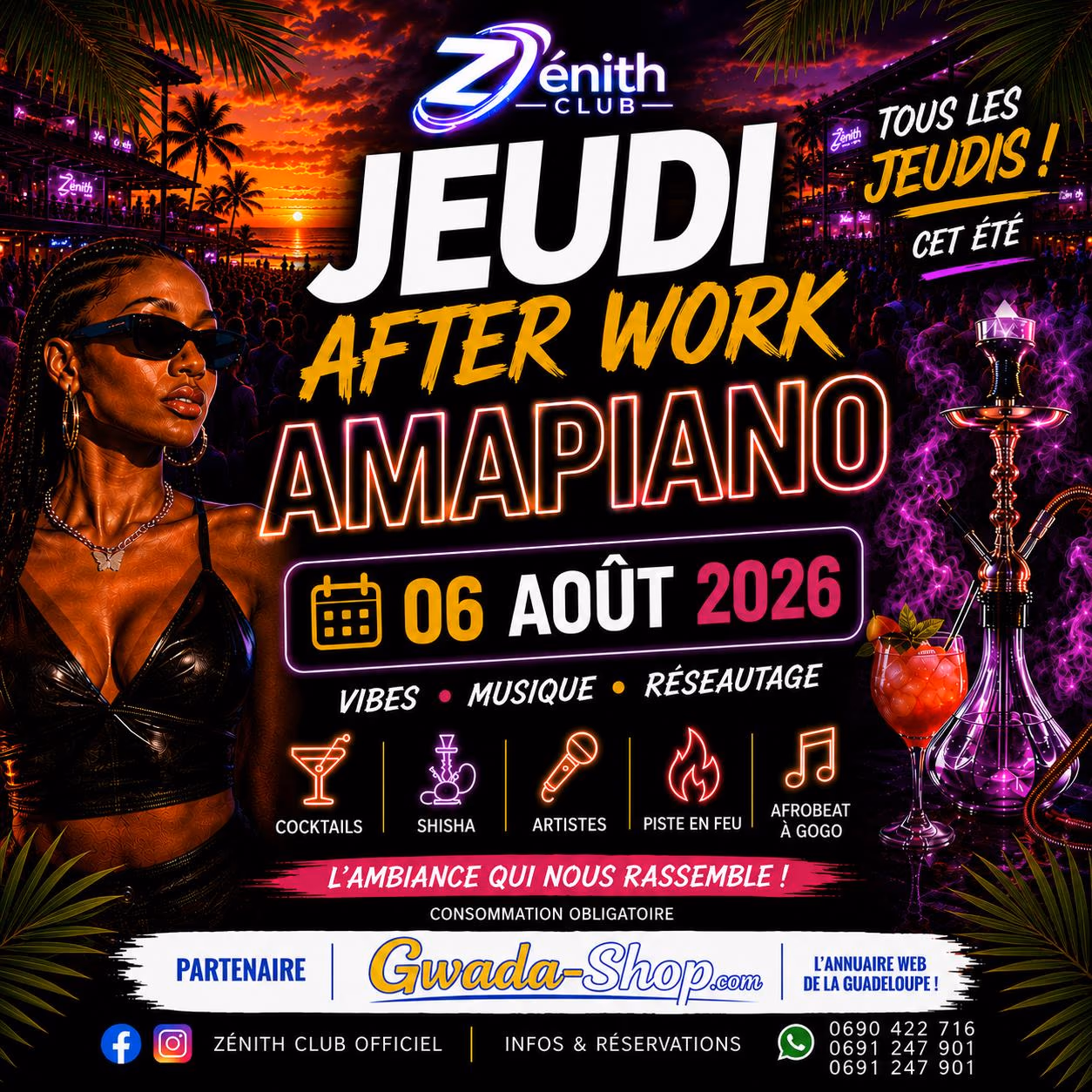 Jeudi After Work Amapiano - 6 août 2026 - Zénith Club, Le Gosier
