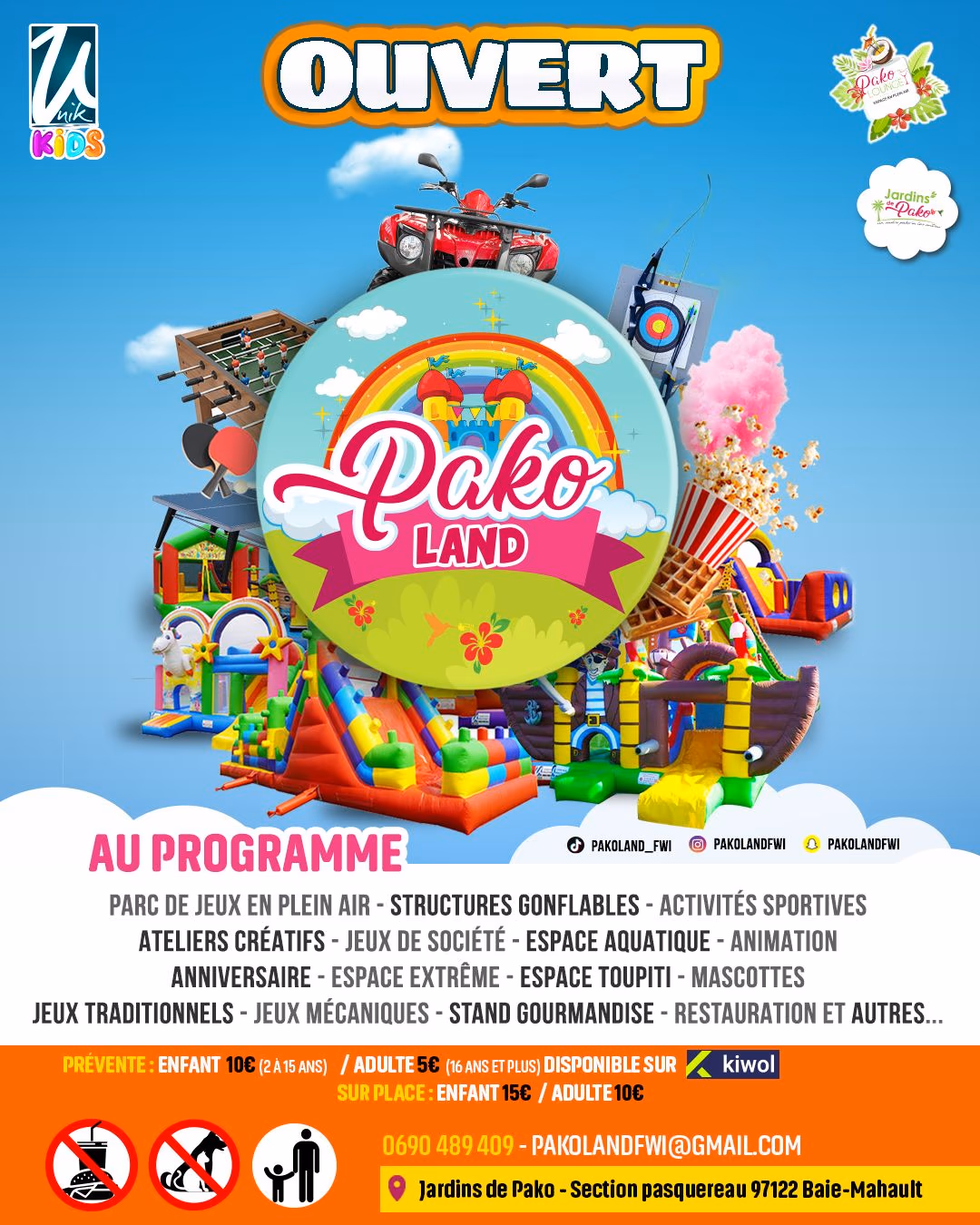 PAKO LAND - DIMANCHE 28 JUIN 2026 - 28 juin 2026 - Jardins de Pako, Baie-Mahault