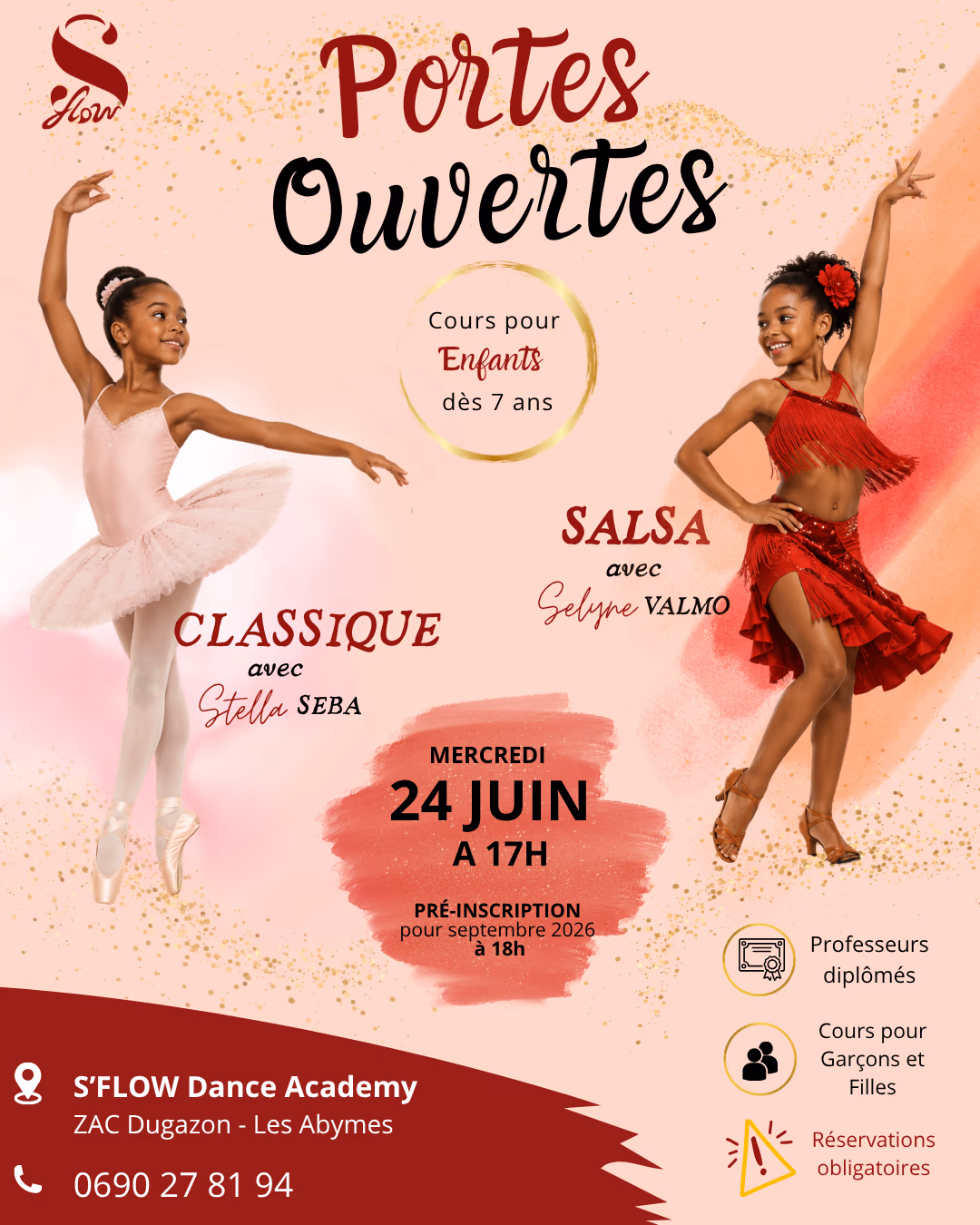 PORTES OUVERTES ENFANTS - 24 juin 2026 - S'FLOW DANCE ACADEMY, Les Abymes