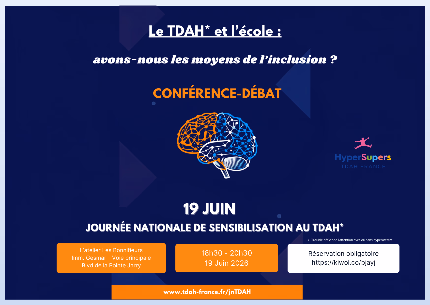 Le TDAH et l'école - 19 juin 2026 - LES BONNIFIEURS, Baie-Mahault