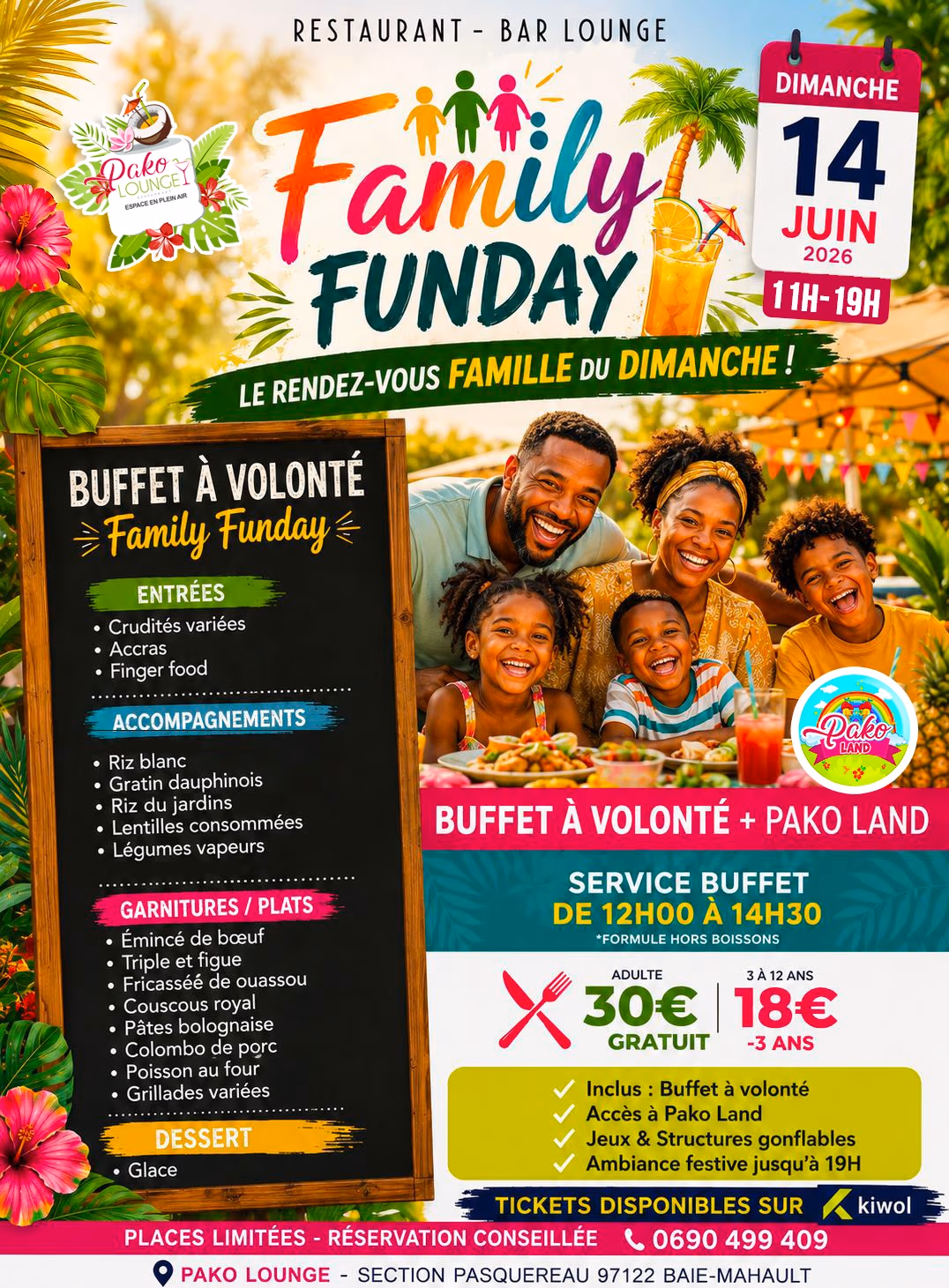 FAMILY FUNDAY - DIM 14 JUIN - 14 juin 2026 - Pako Lounge, Baie-Mahault
