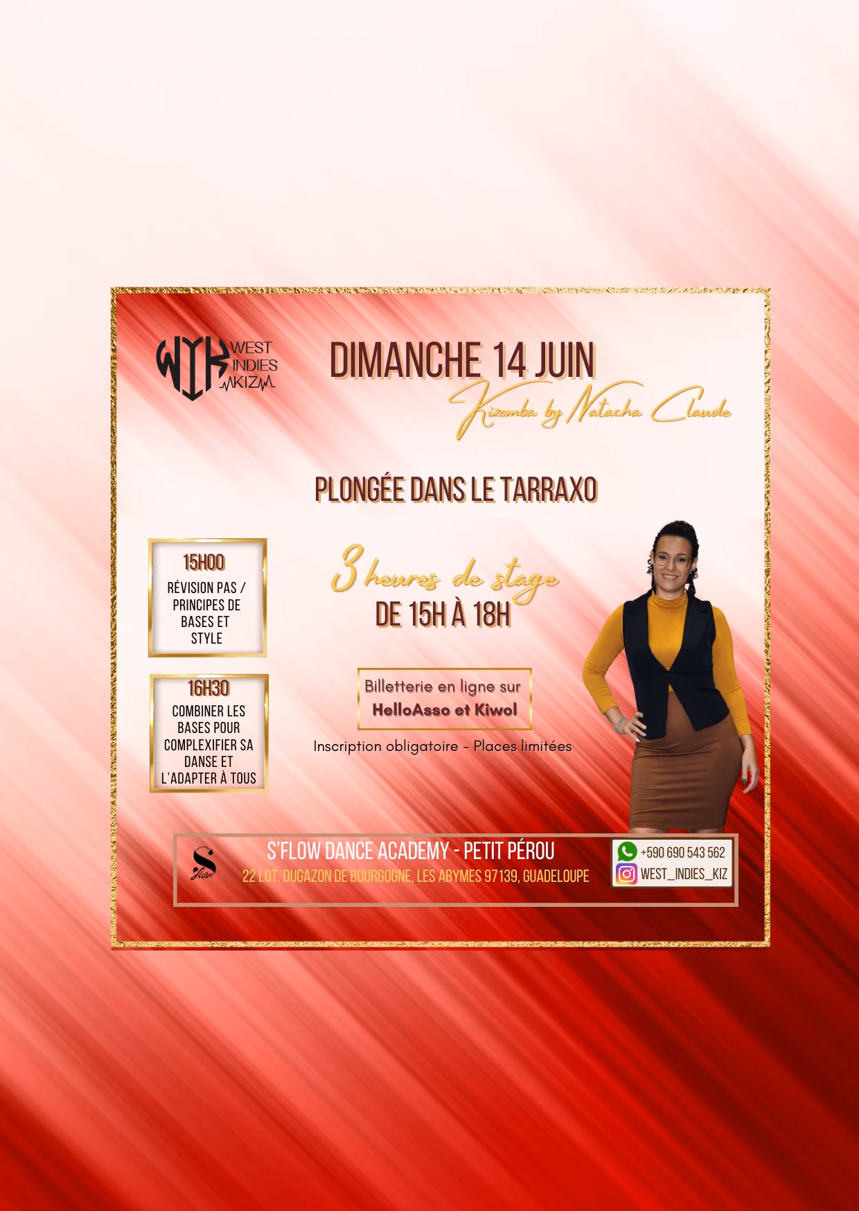 Stage Tarraxo (kizomba) - 14 juin 2026 - S’Flow Dance Academy, Les Abymes