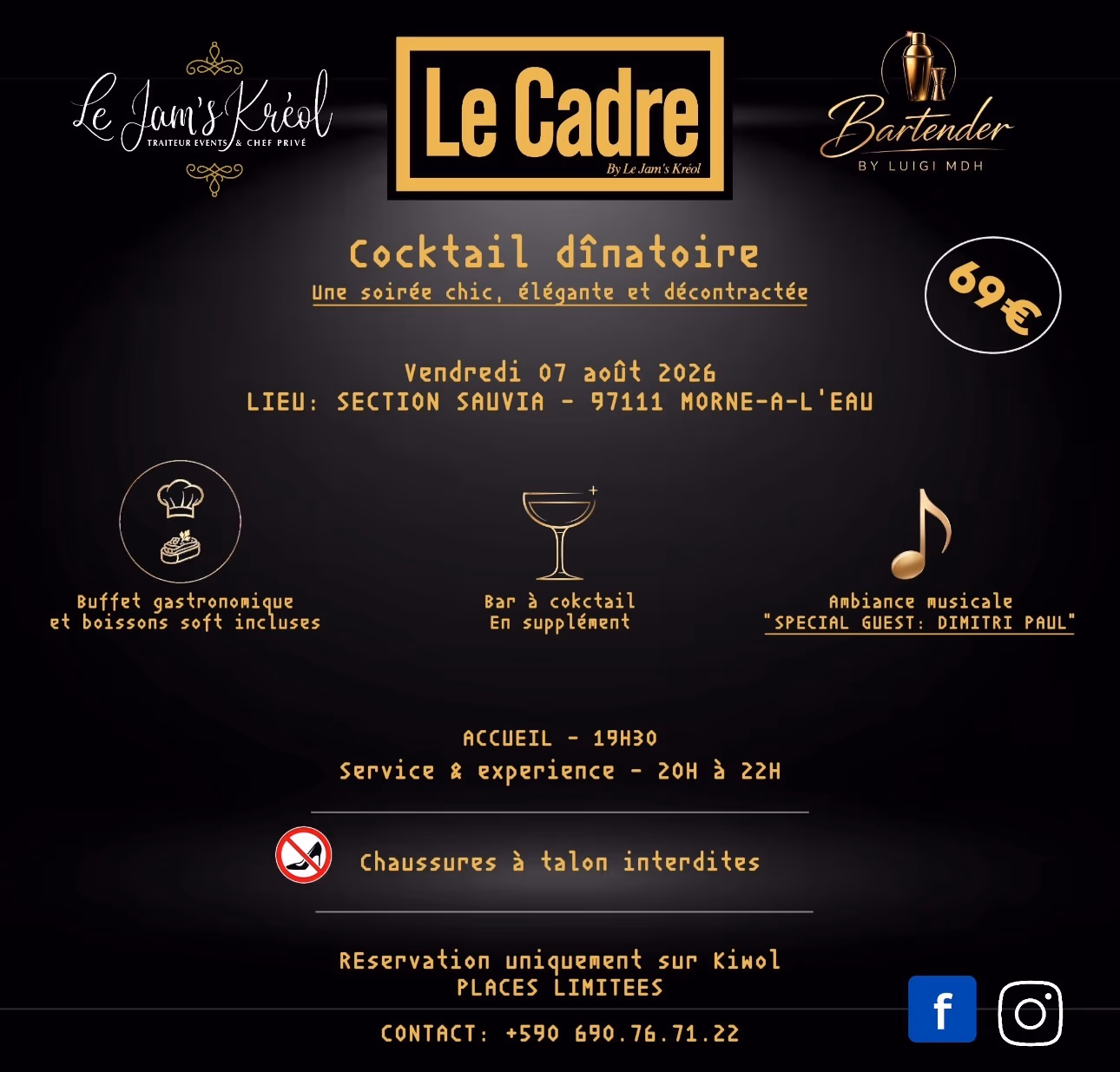 LE CADRE by Le Jam's Kréol - Cocktail Dînatoire - 7 août 2026 - Le Cadre by Le Jam's Kréol, Morne-à-l'Eau