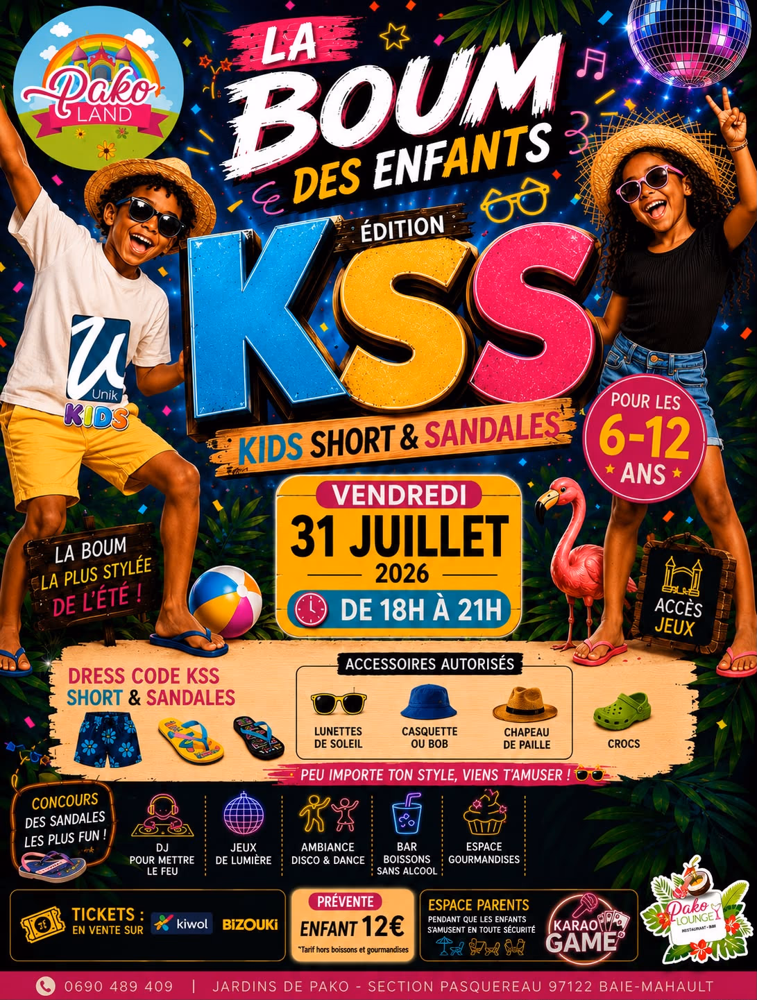 LA BOUM DES ENFANTS - EDITION KIDS SHORT & SANDALES - 31 juillet 2027 - Jardins de Pako, Baie-Mahault