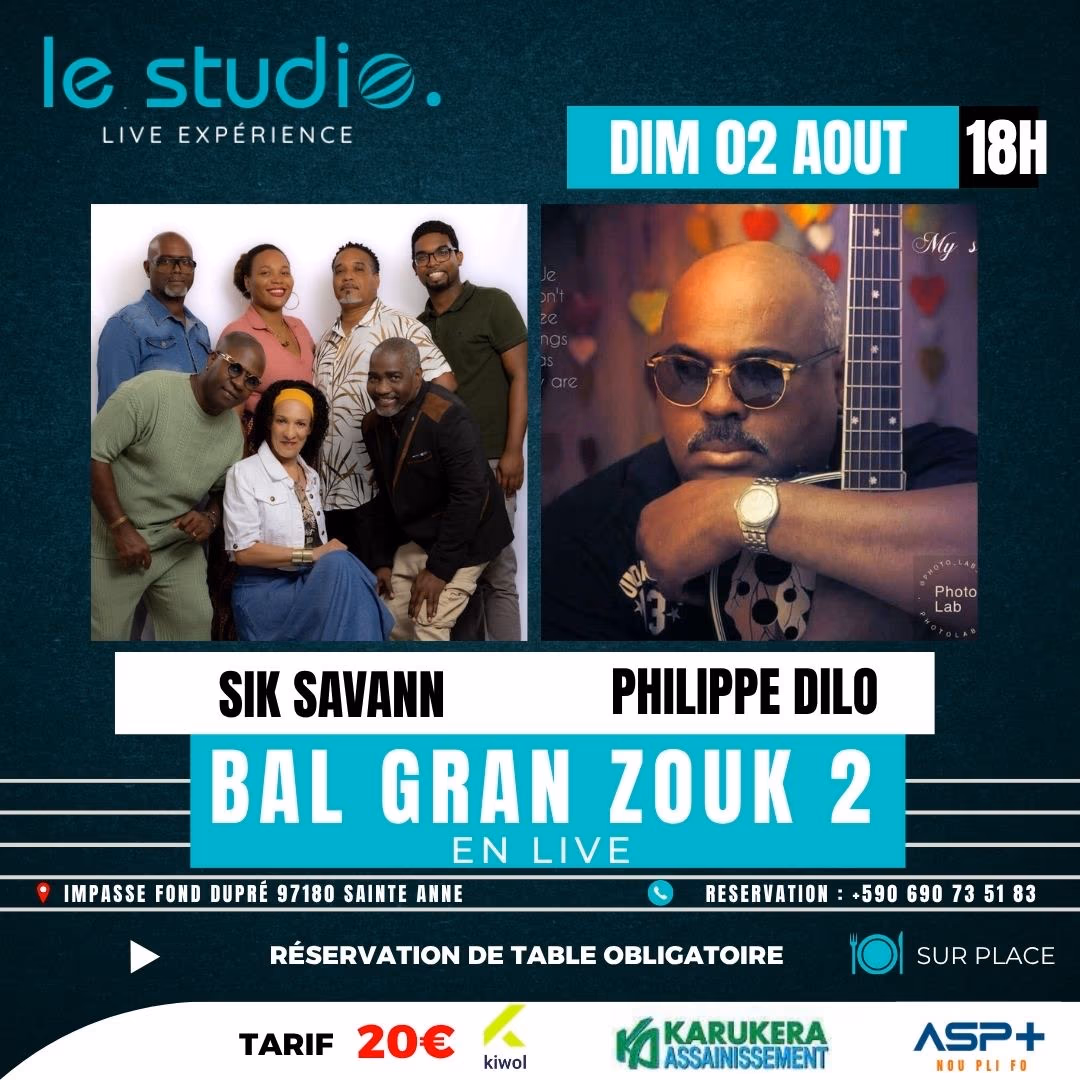 BAL GRAN ZOUK 2 - 2 août 2026 - LE STUDIO, Sainte-Anne