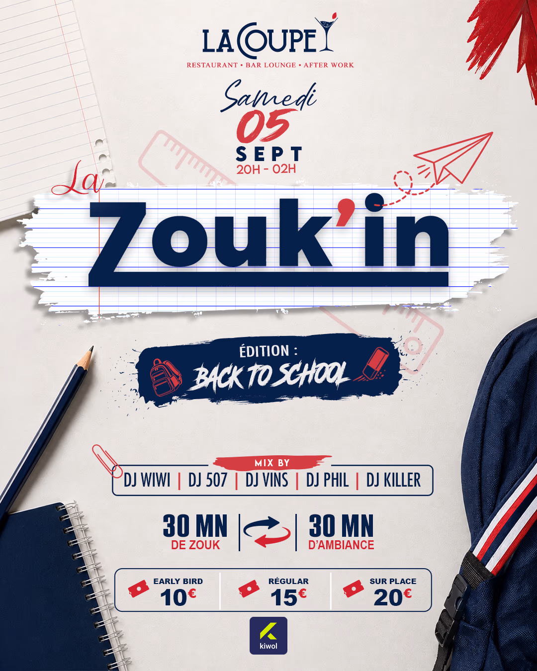 LA ZOUKIN BACK TO SCHOOL - 5 septembre 2026 - LA COUPE, Baie-Mahault