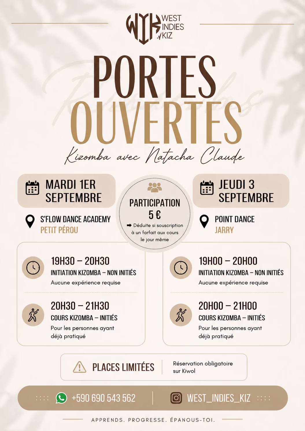 Portes ouvertes kizomba - 1 septembre 2026 - s'flow dance academy, Les Abymes