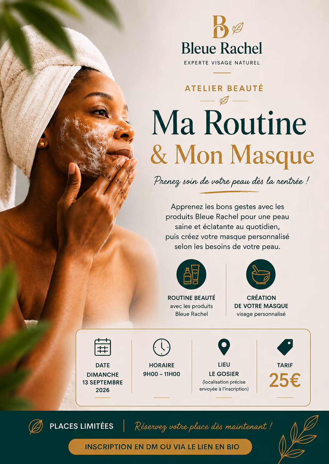 Ma Routine & Mon Masque — Bleue Rachel - 13 septembre 2026 - Parc de Kervino, Le Gosier