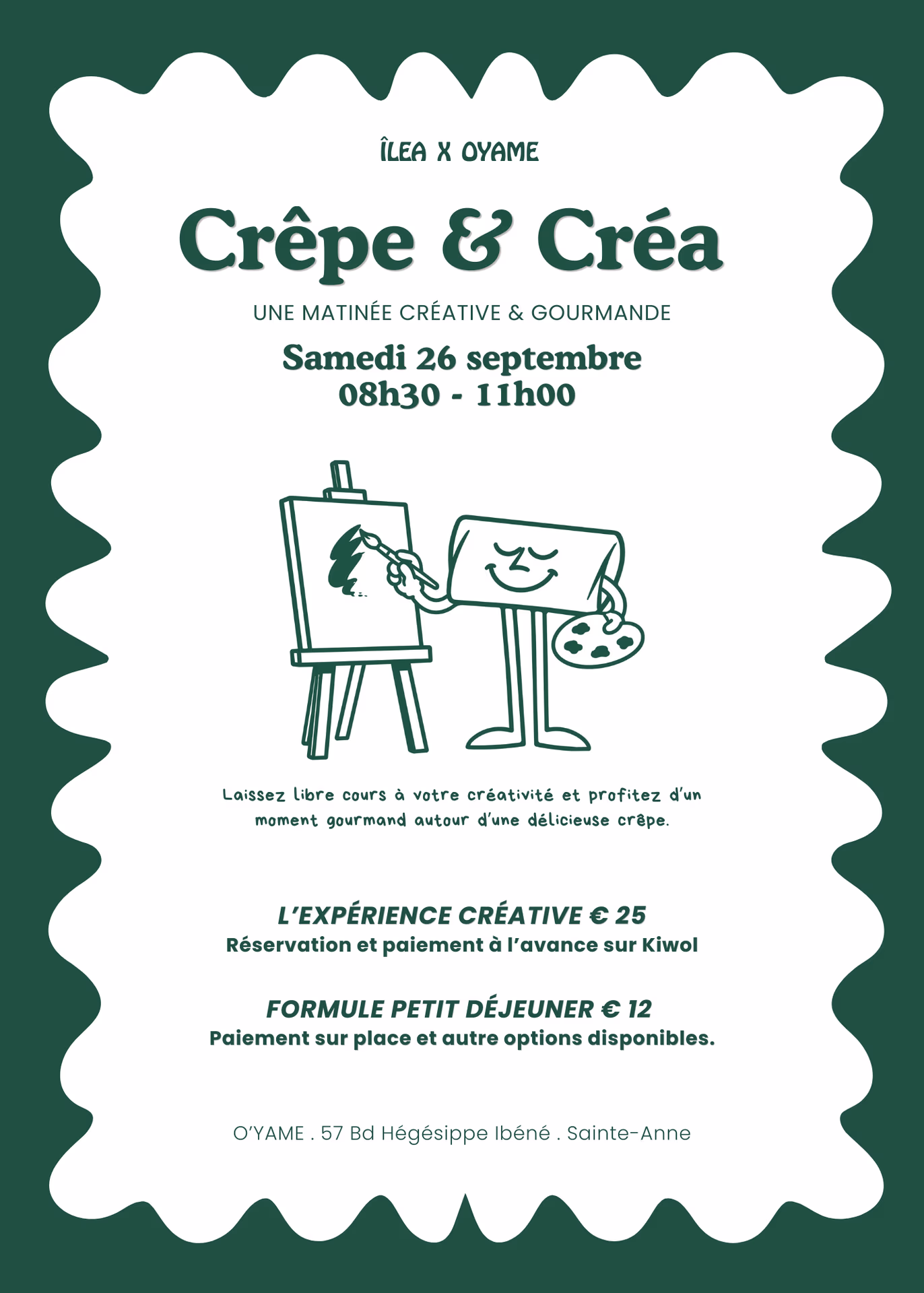 Crêpe & Créa • O’YAME - 26 septembre 2026 - O’YAME Creperie, Sainte-Anne