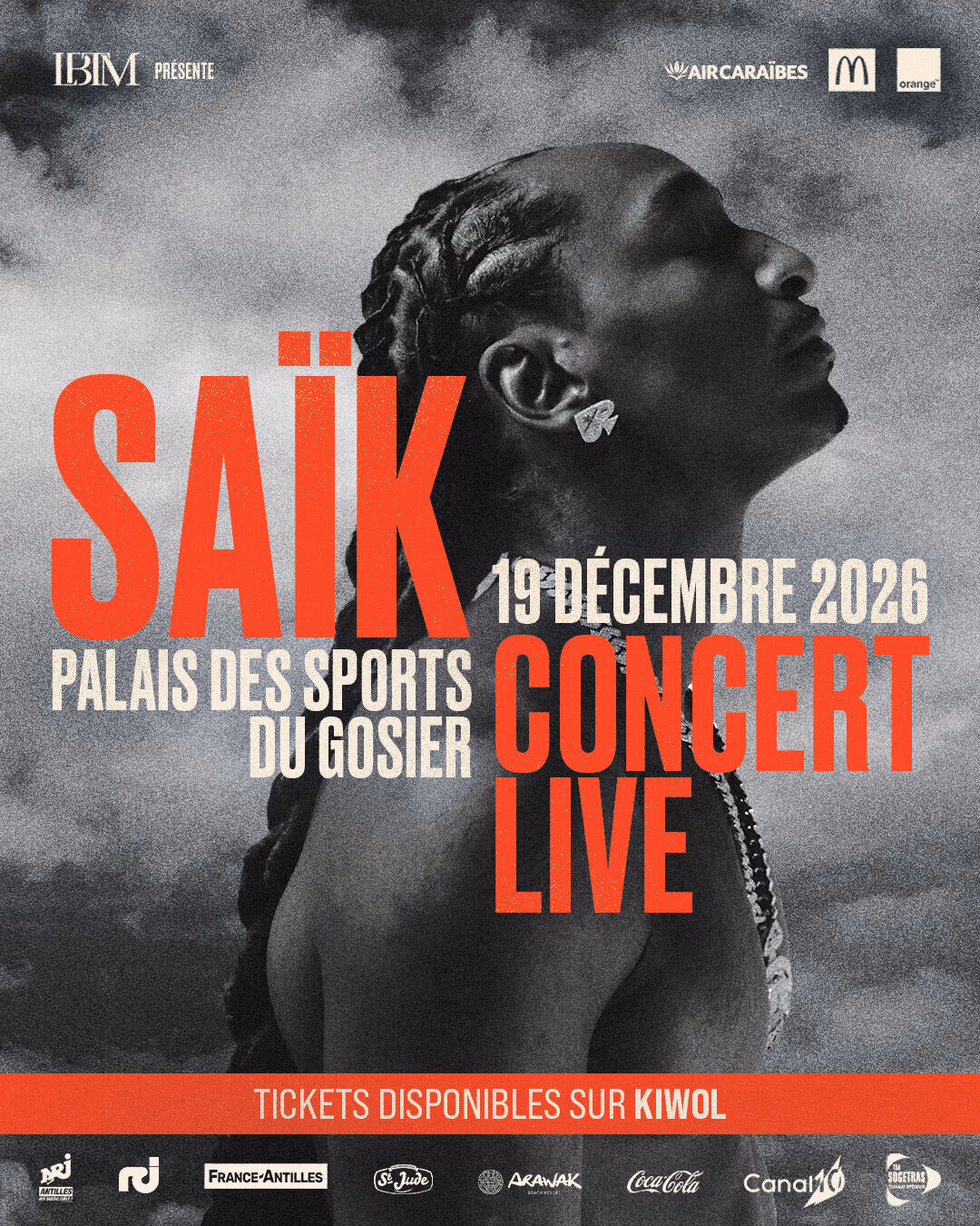SAÏK – CONCERT LIVE - 19 décembre 2026 - Palais des sports du Gosier, Le Gosier