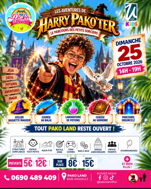 PAKO LAND - EDITION HARRY PAKO'TER - 25 octobre 2026 - Jardins de Pako, Baie-Mahault