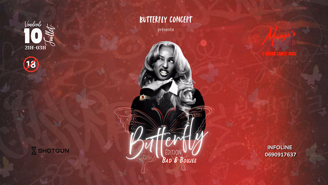 Butterfly Édition Bad & Boujee - 10 juillet 2026 - Guadeloupe, Guadeloupe