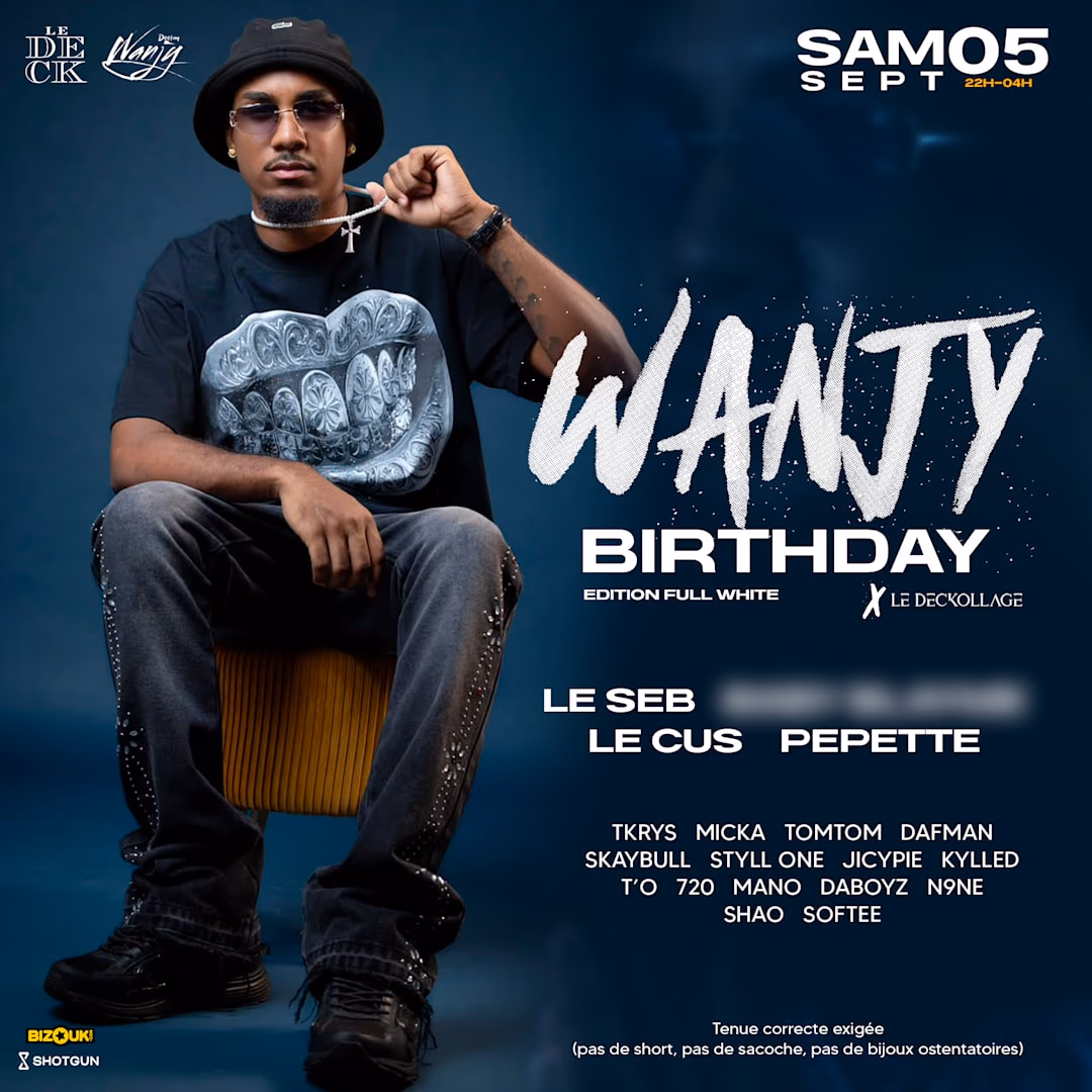 Dj Wanjy Birthday X Le Deckollage - 5 septembre 2026 - Le Gosier, Le Gosier