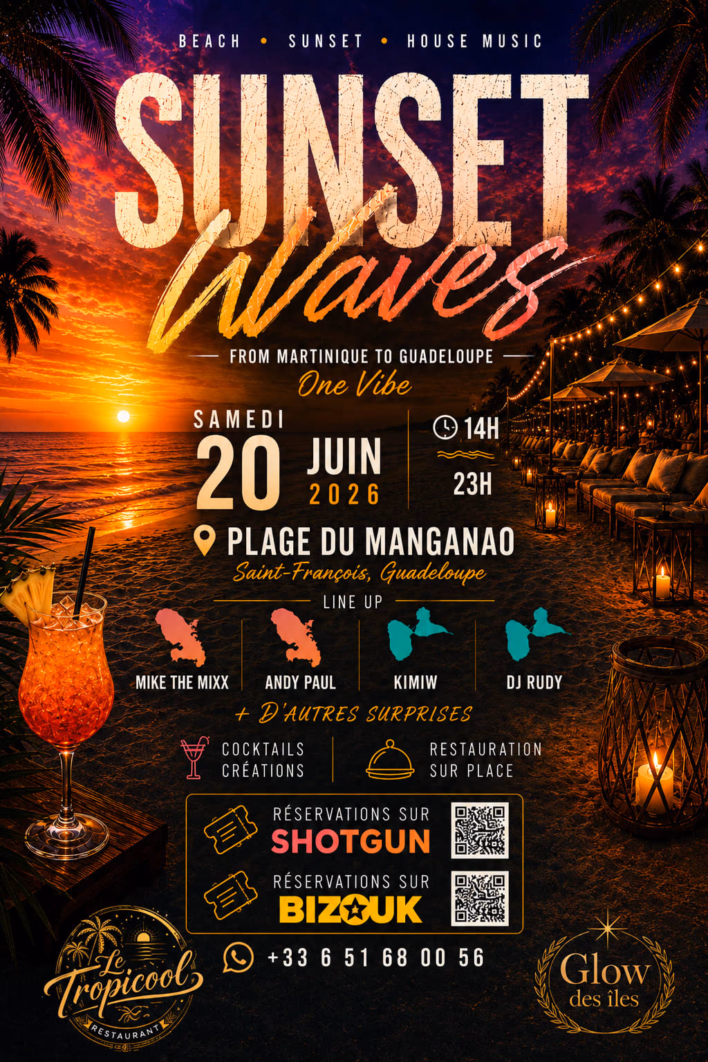 Sunset Wales - 20 juin 2026 - Le Manganao Hotel, Saint-François